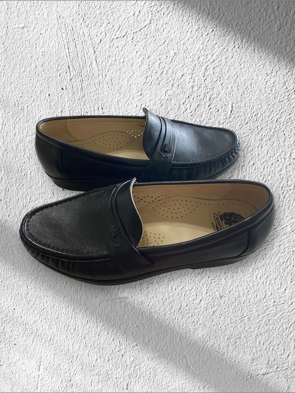 SAS Loafers NEW Ace Slip On Comfort Penny Handsewn Leather Black Size 9.5 W